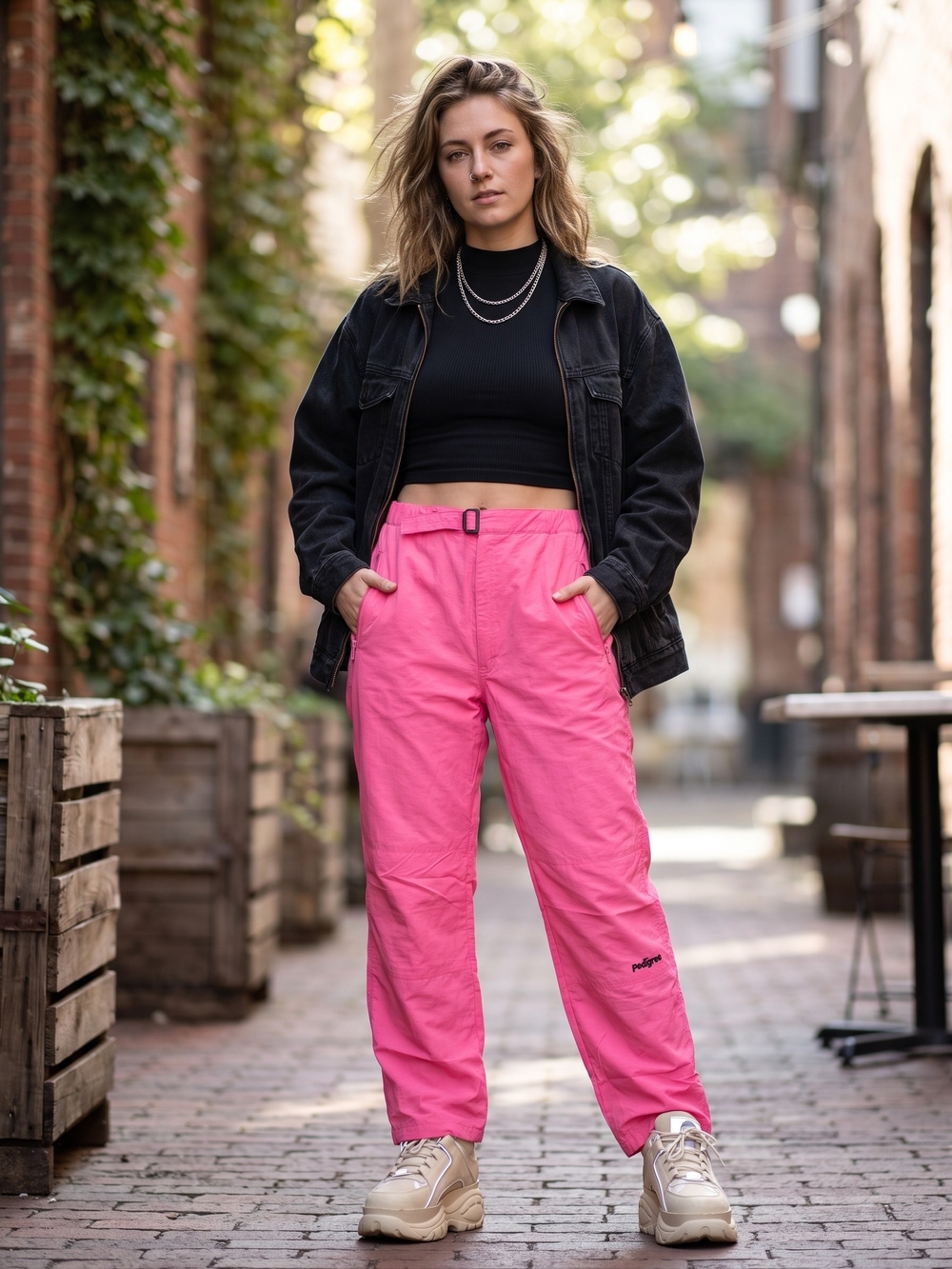 Vintage Pedigree Neon Pink Ski Snow Pants 80s 90s Gorpcore Barbiecore Streetwear